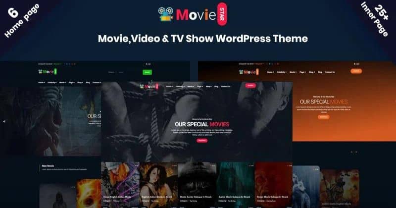 Moviestar WordPress movie theme.