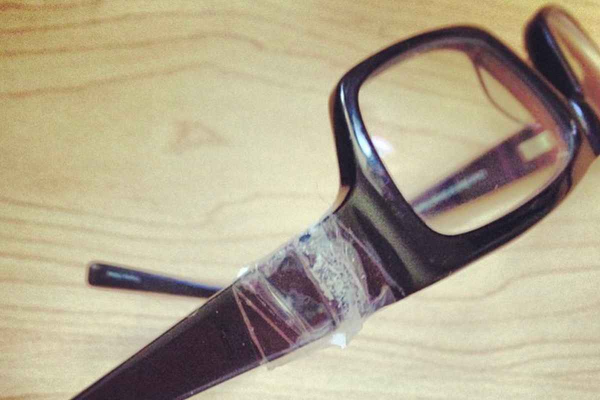 broken eyeglasses