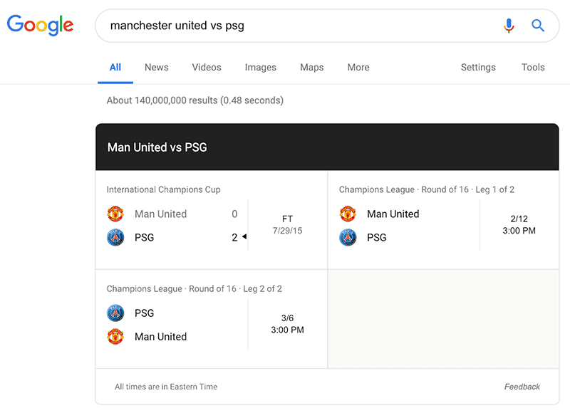 Google Search Tips: Google can give you sports scores and game details